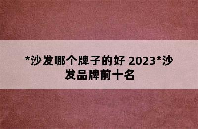 *沙发哪个牌子的好 2023*沙发品牌前十名